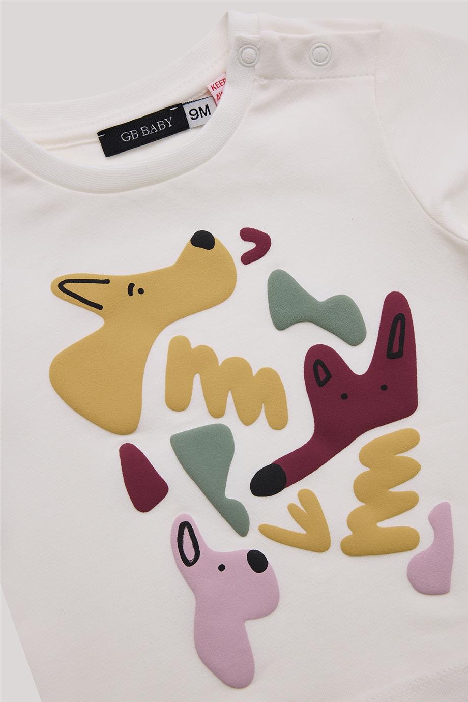 GB Baby Erkek Bebek Ekru T-Shirt