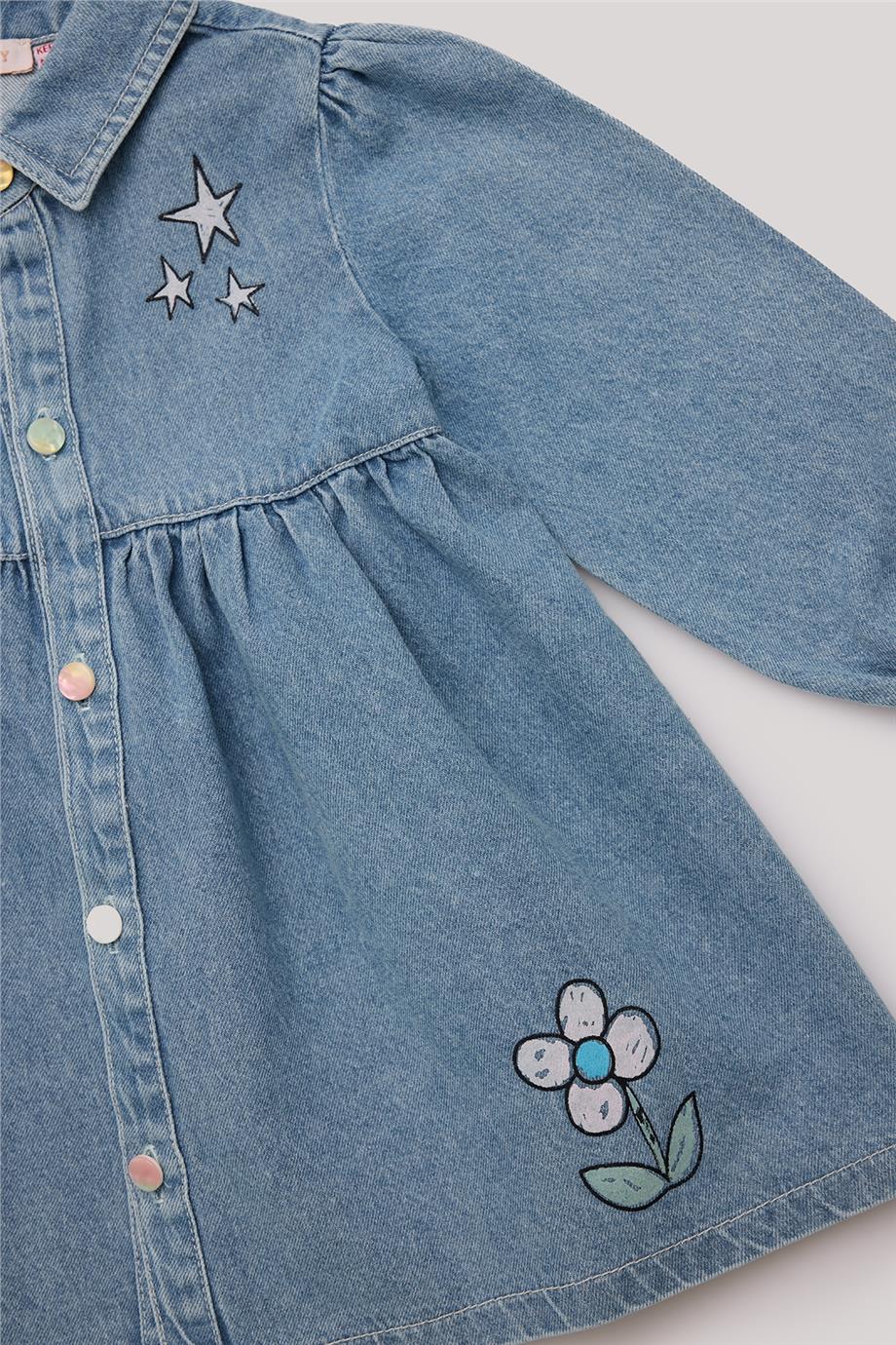 GB Baby Kız Bebek Denim Elbise