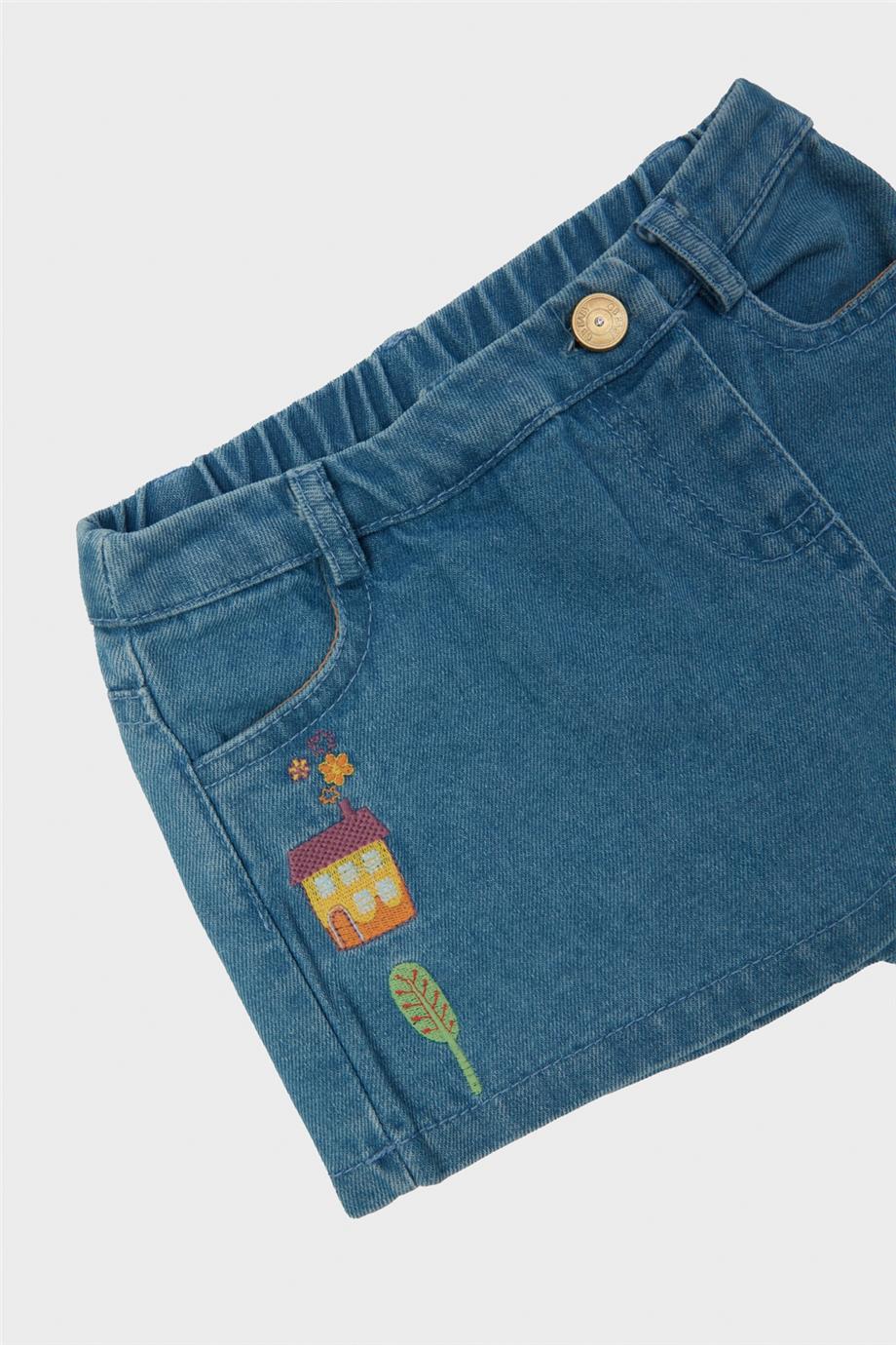 GB Baby Kız Bebek Denim Şort Etek