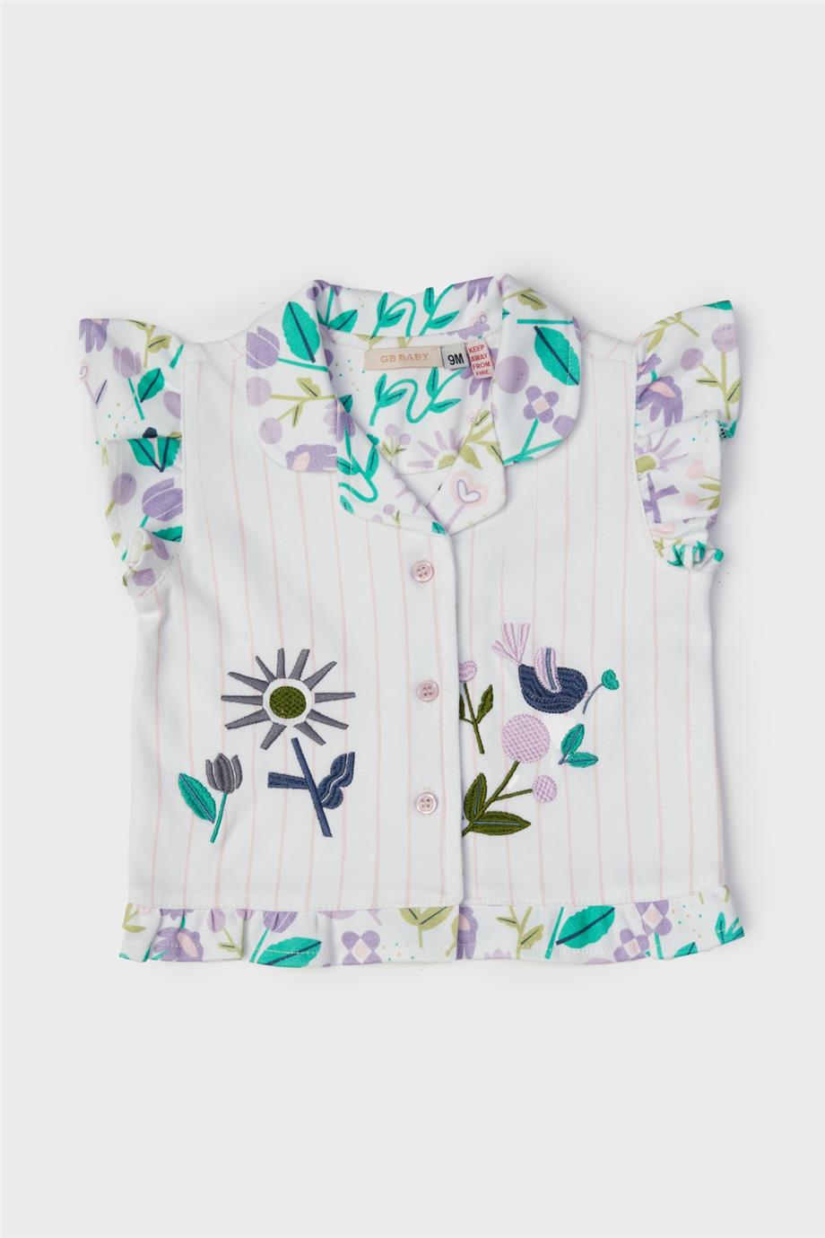 GB Baby Kız Bebek Desenli Pijama Takımı