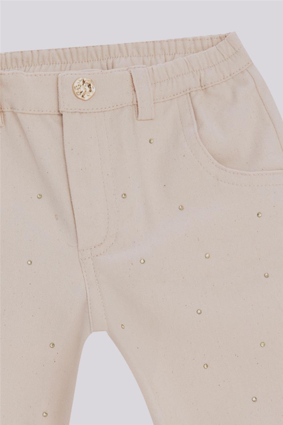 GB Baby Kız Bebek Ekru PantolonGB Baby Kız Bebek Ekru Pantolon