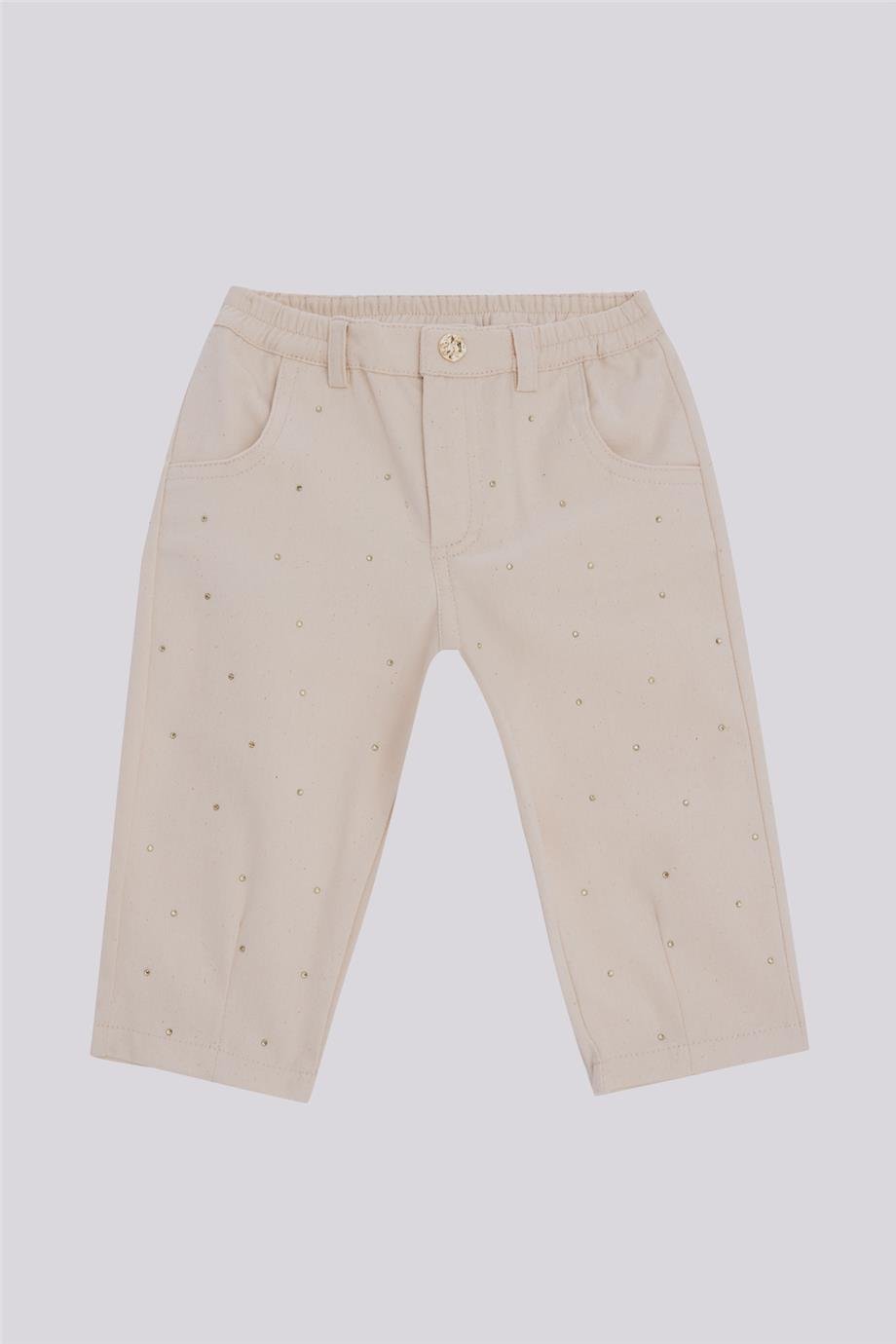 GB Baby Kız Bebek Ekru PantolonGB Baby Kız Bebek Ekru Pantolon