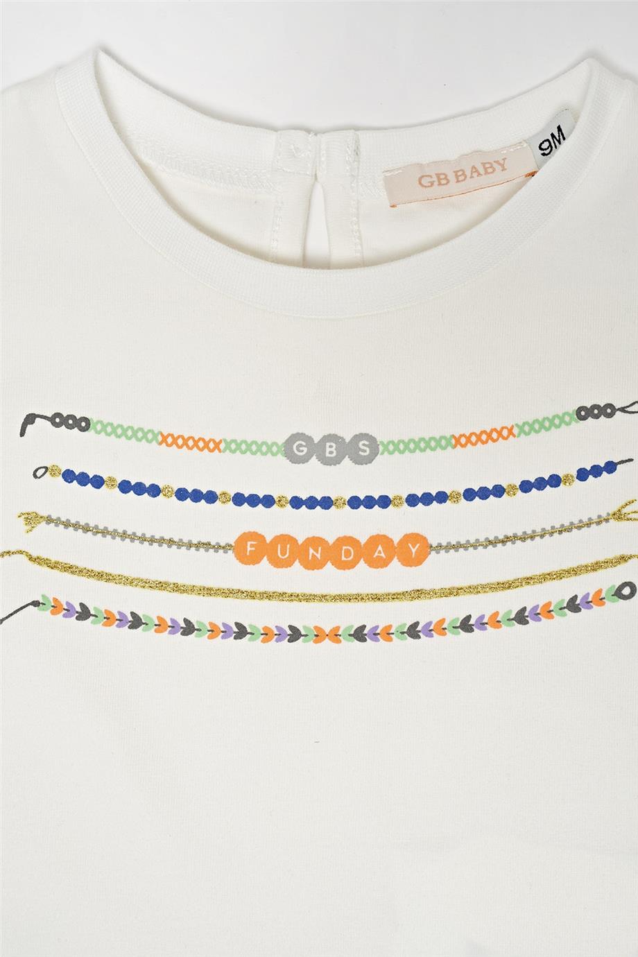 GB Baby Kız Bebek Ekru T-Shirt