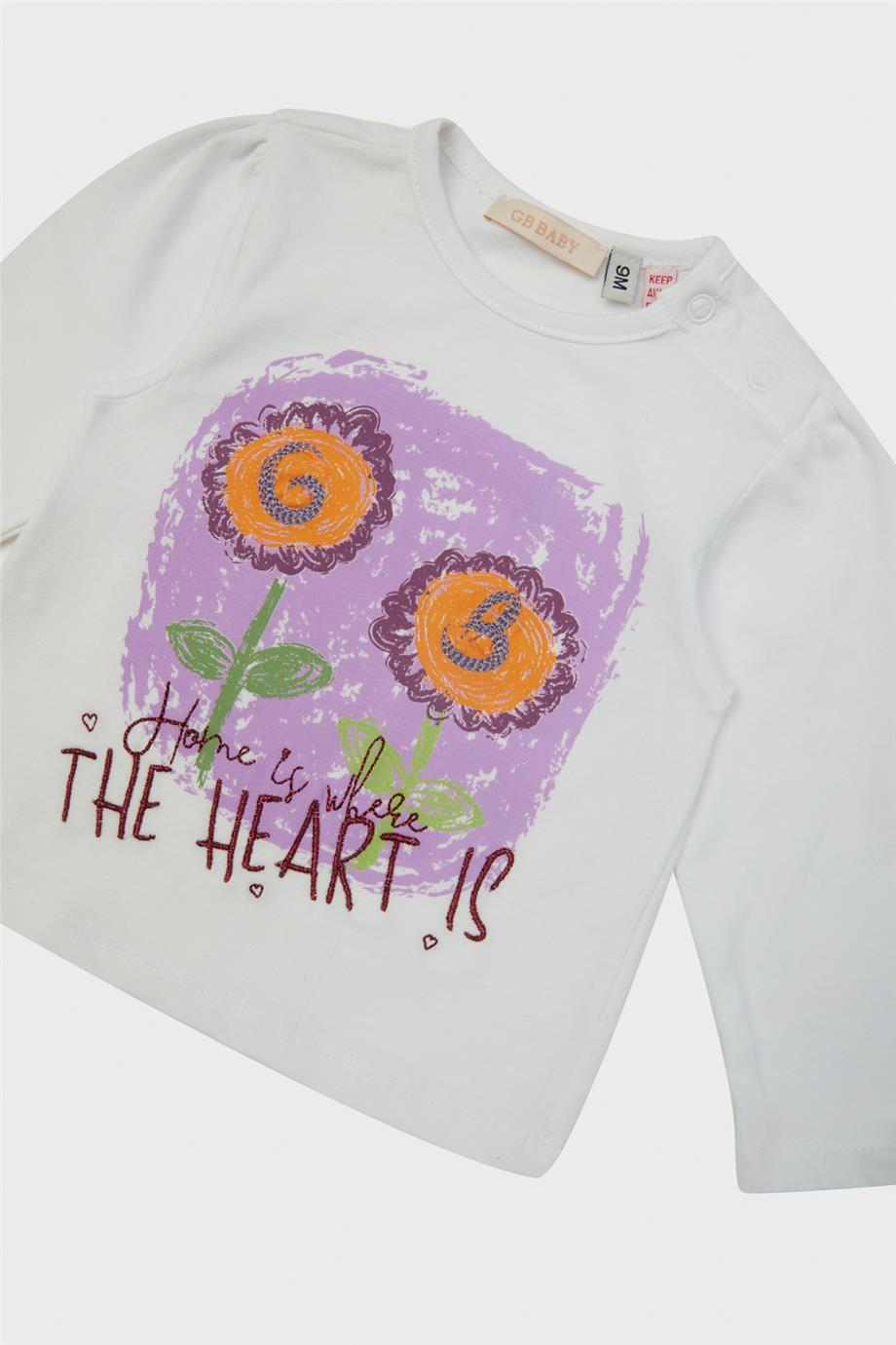 GB Baby Kız Bebek Ekru T-Shirt