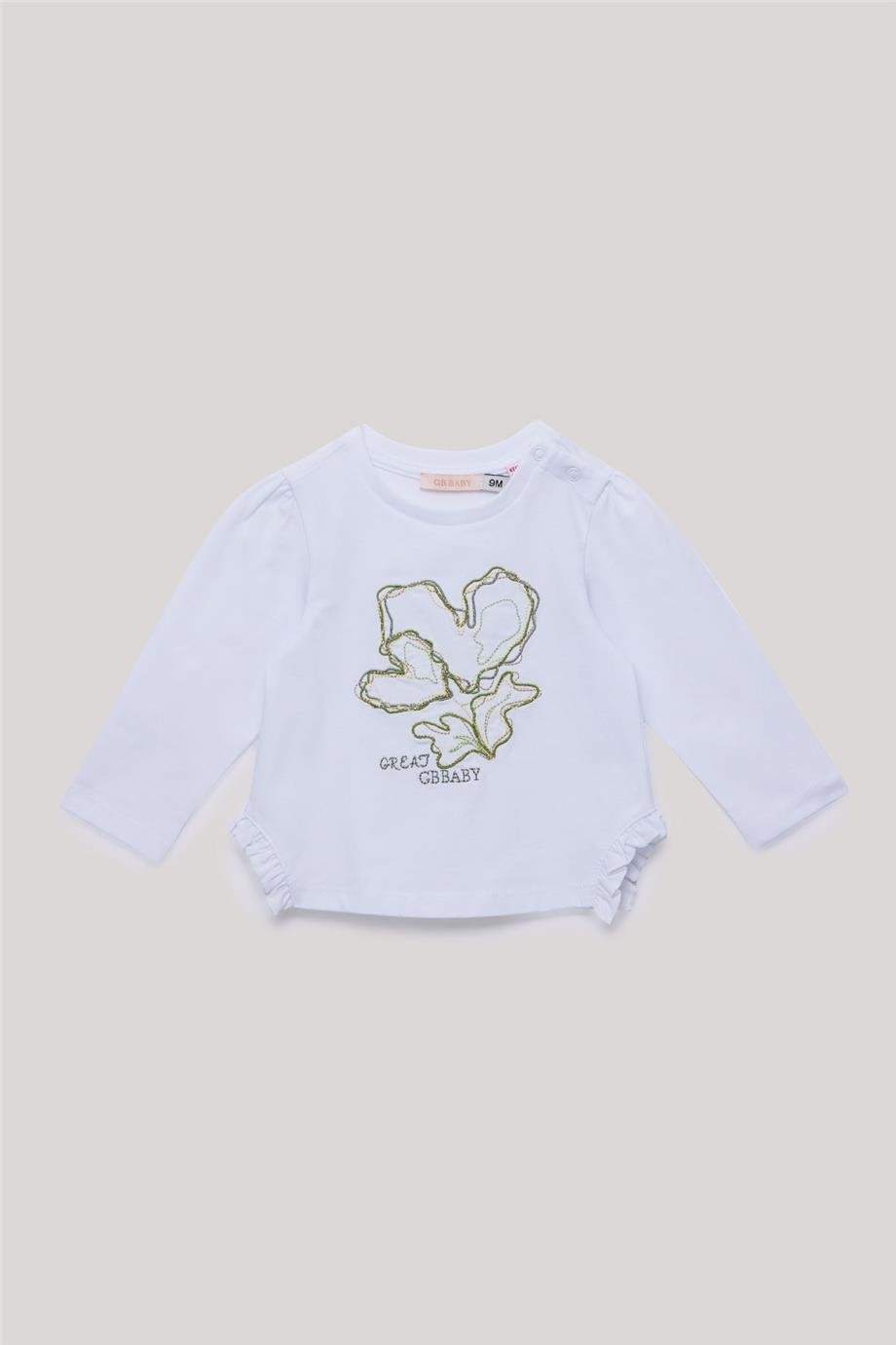 GB Baby Kız Bebek Ekru T-Shirt