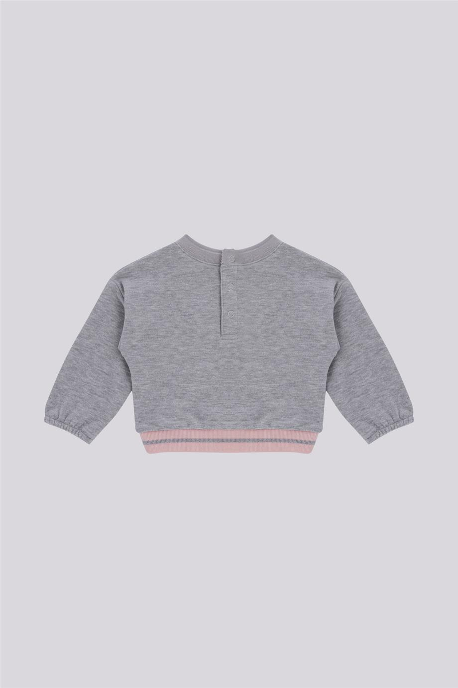 GB Baby Kız Bebek Gri SweatshirtGB Baby Kız Bebek Gri Sweatshirt
