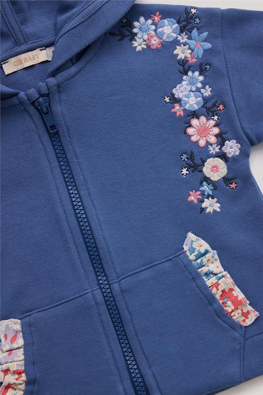 GB Baby Kız Bebek Mavi Eşofman Üstü