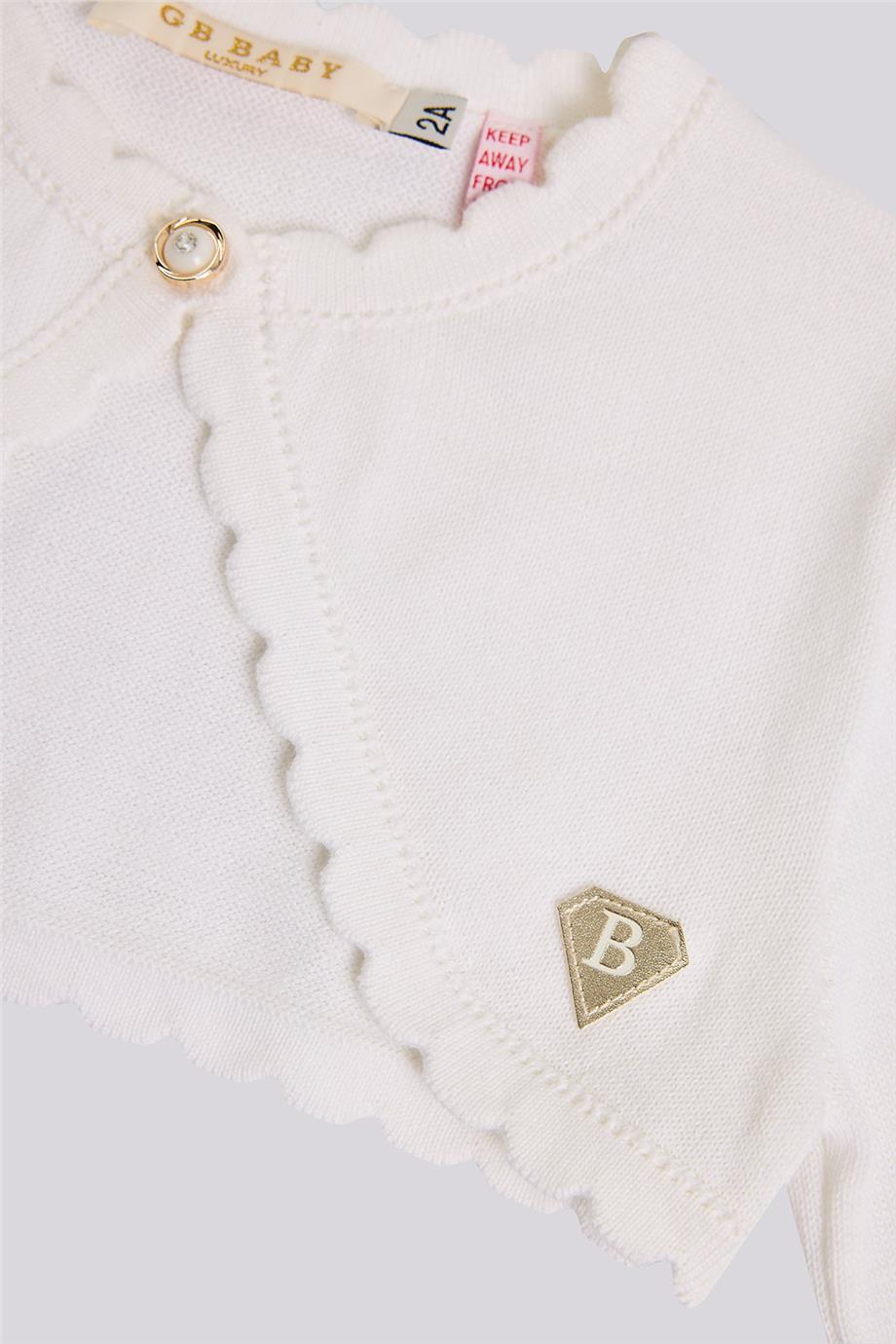 GB Baby Girl White CardiganGB Baby Girl White Cardigan