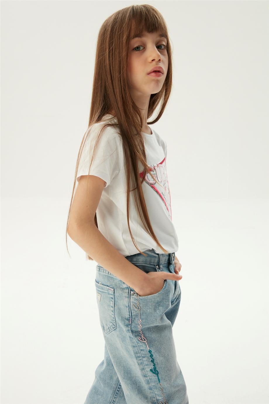 Guess Kız Çocuk Mavi Pantolon