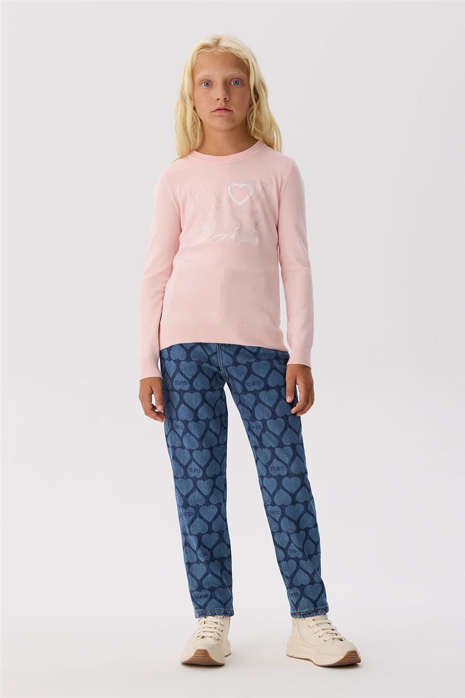 Guess Kız Çocuk Pembe Sweatshirt