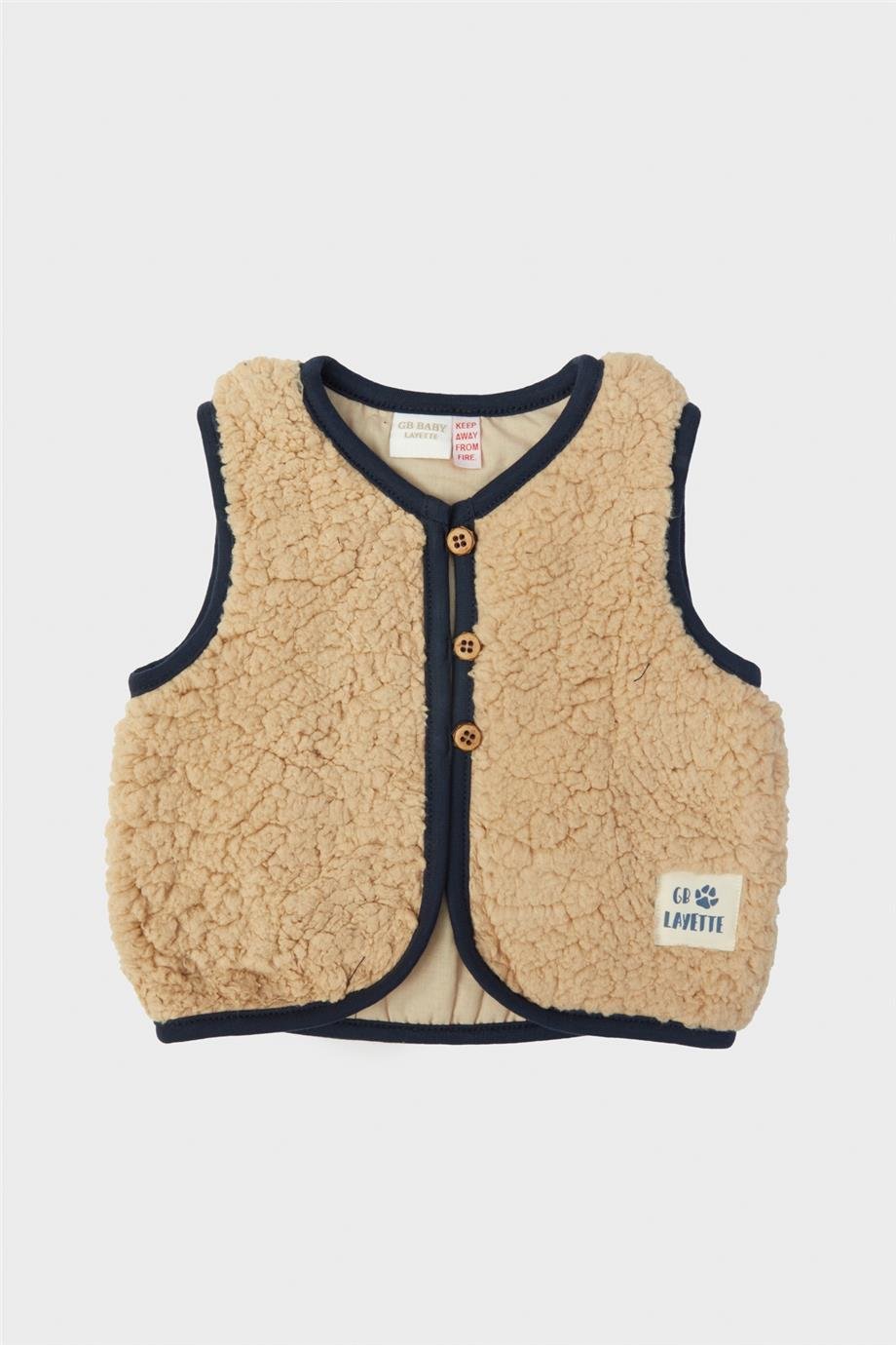 Layette Erkek Bebek Bej Yelek