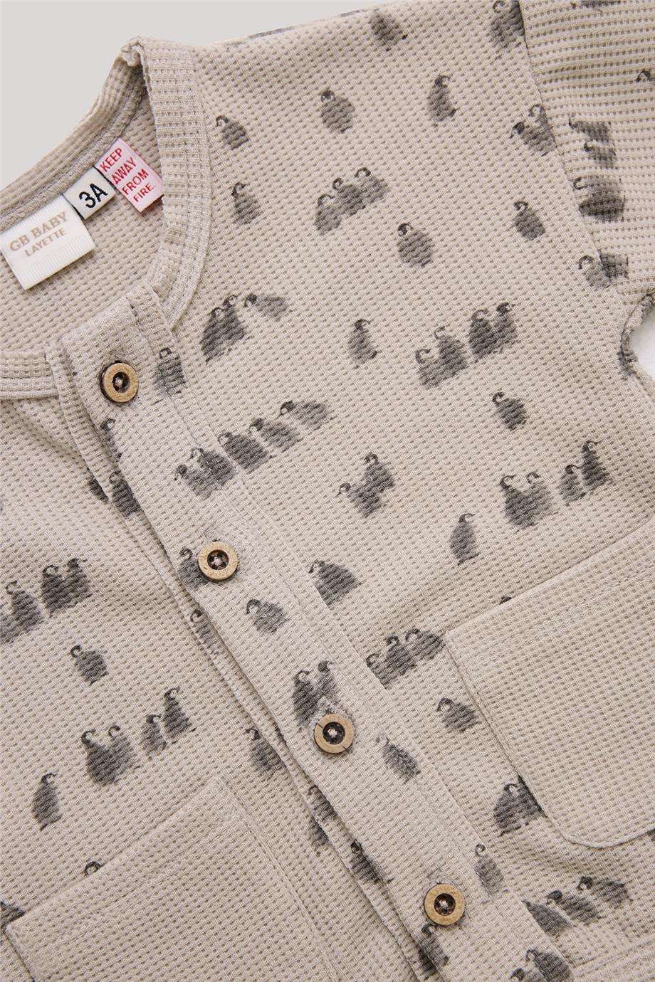 Layette Erkek Bebek Desenli Eşofman Üstü