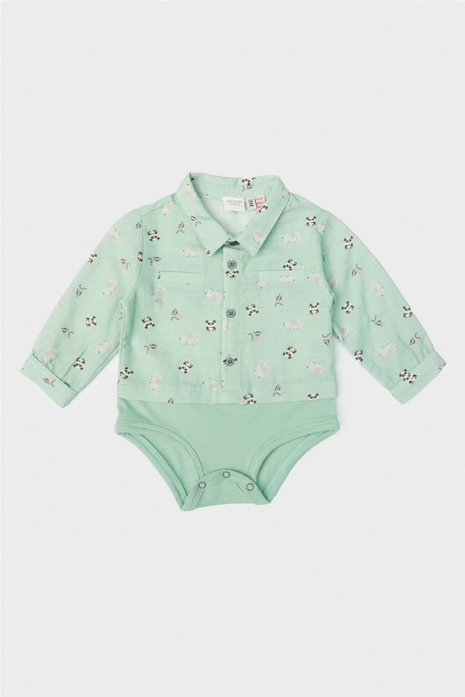 Layette Erkek Bebek Desenli Gömlek