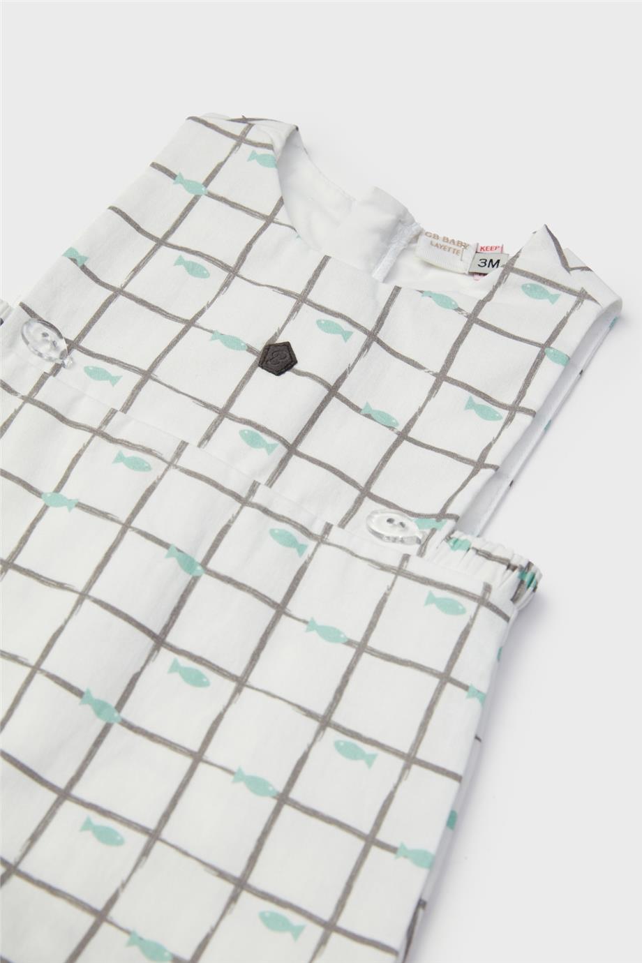 Layette Erkek Bebek Desenli Tulum