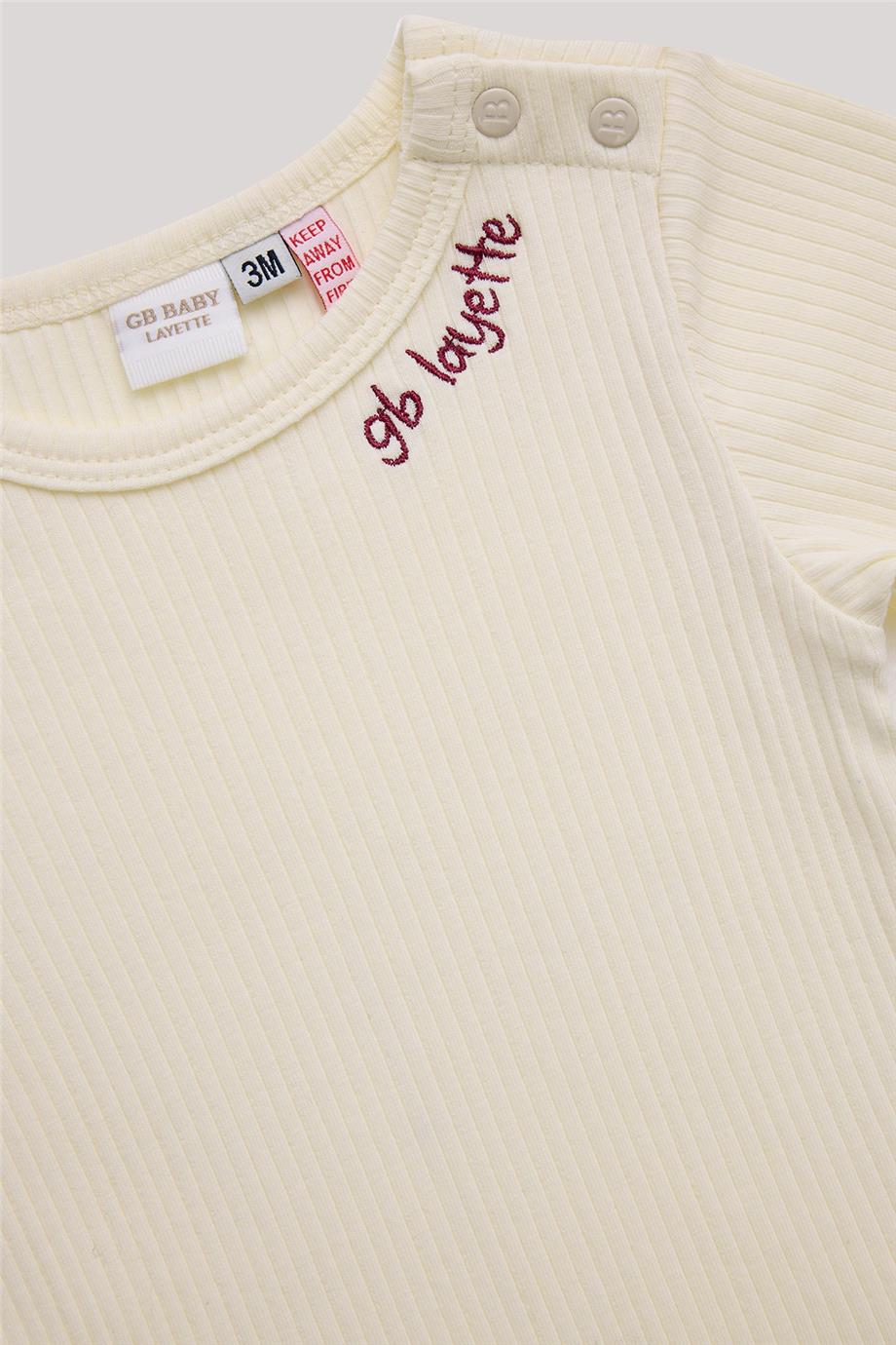 Layette Erkek Bebek Ekru Body