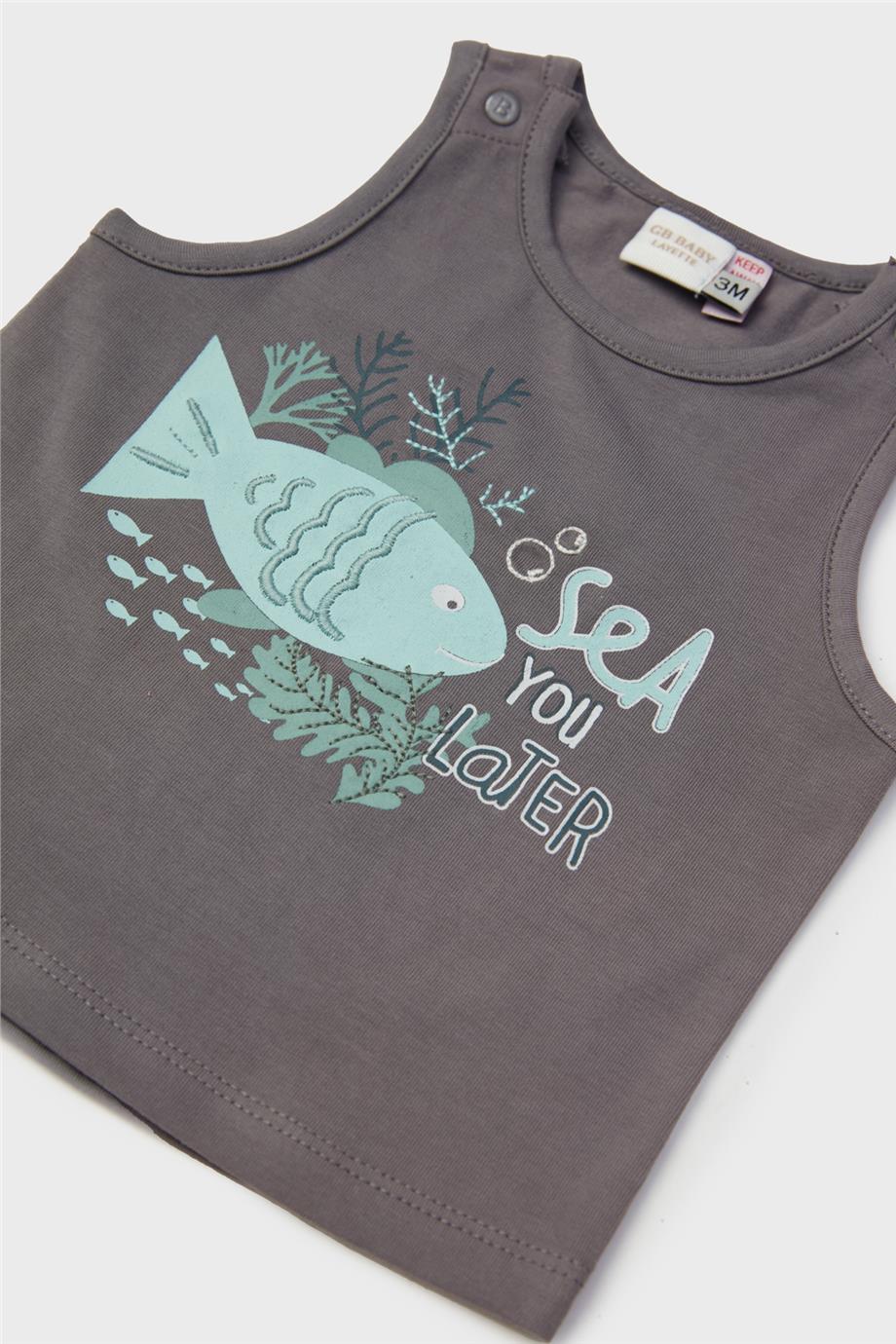 Layette Erkek Bebek Gri Atlet