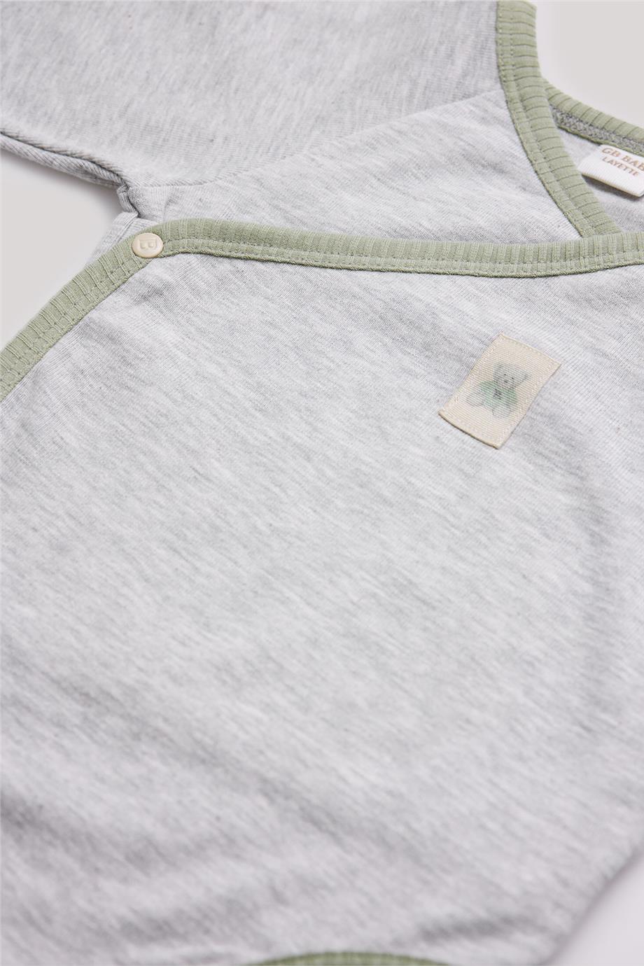 Layette Erkek Bebek Gri Body