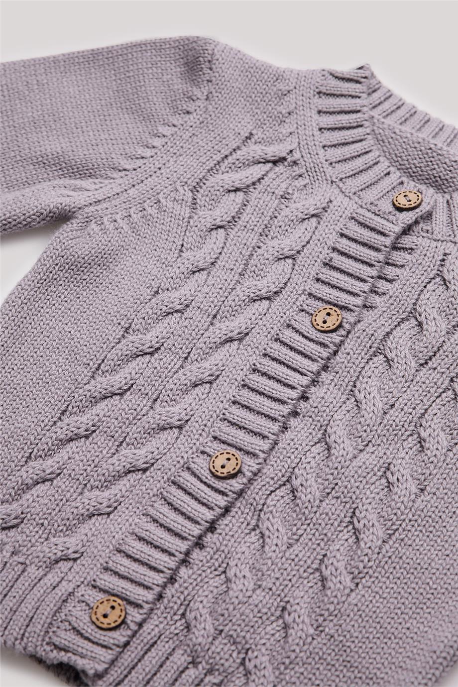 Layette Erkek Bebek Gri Hırka