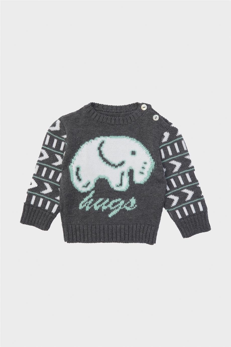 Layette Erkek Bebek Gri Kazak