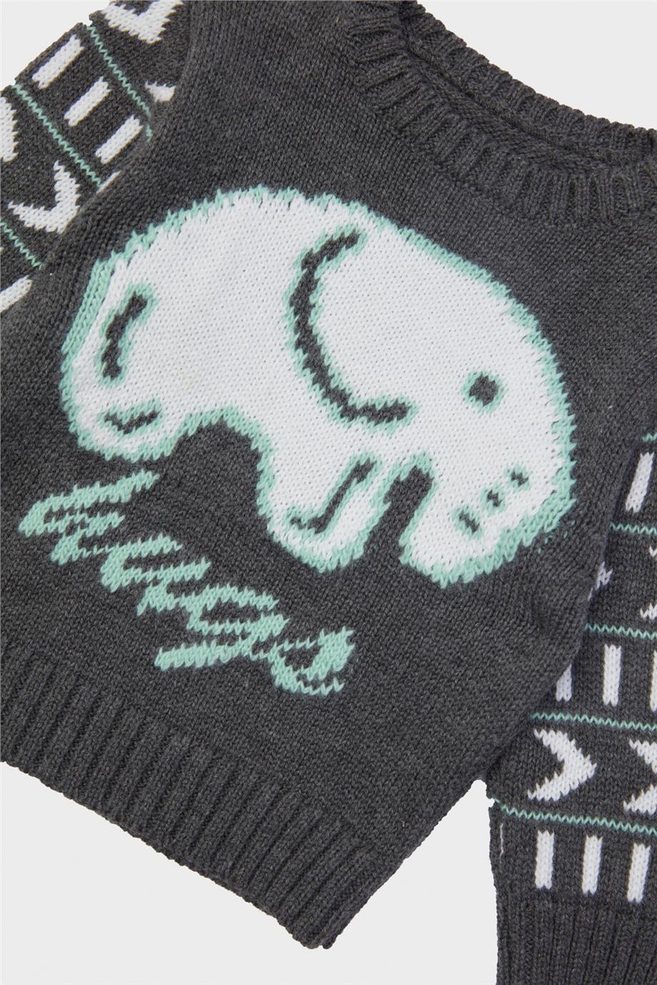 Layette Erkek Bebek Gri Kazak