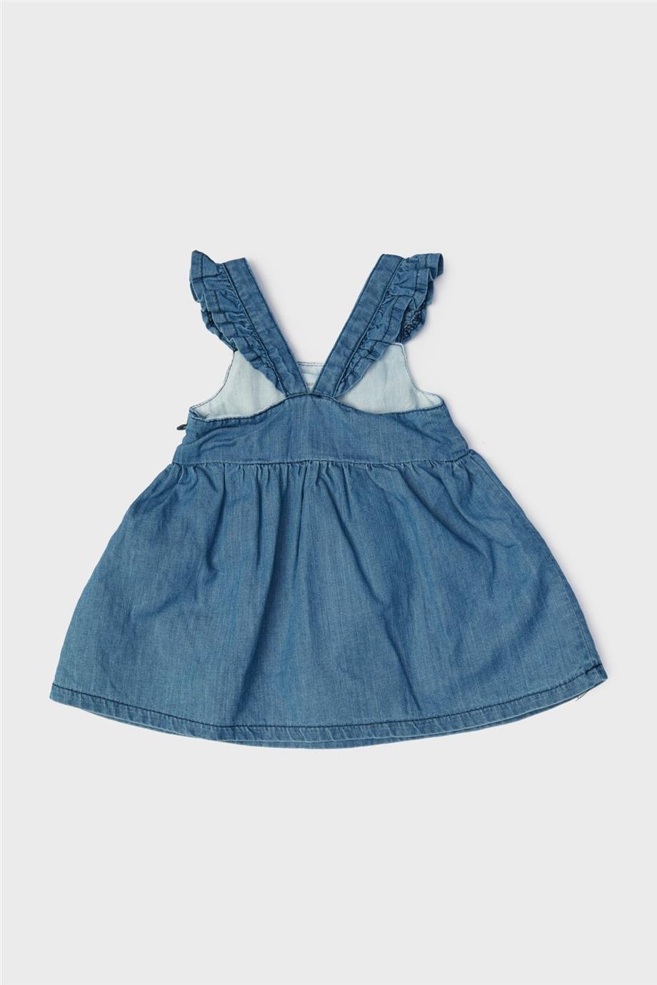 Layette Kız Bebek Denim Elbise