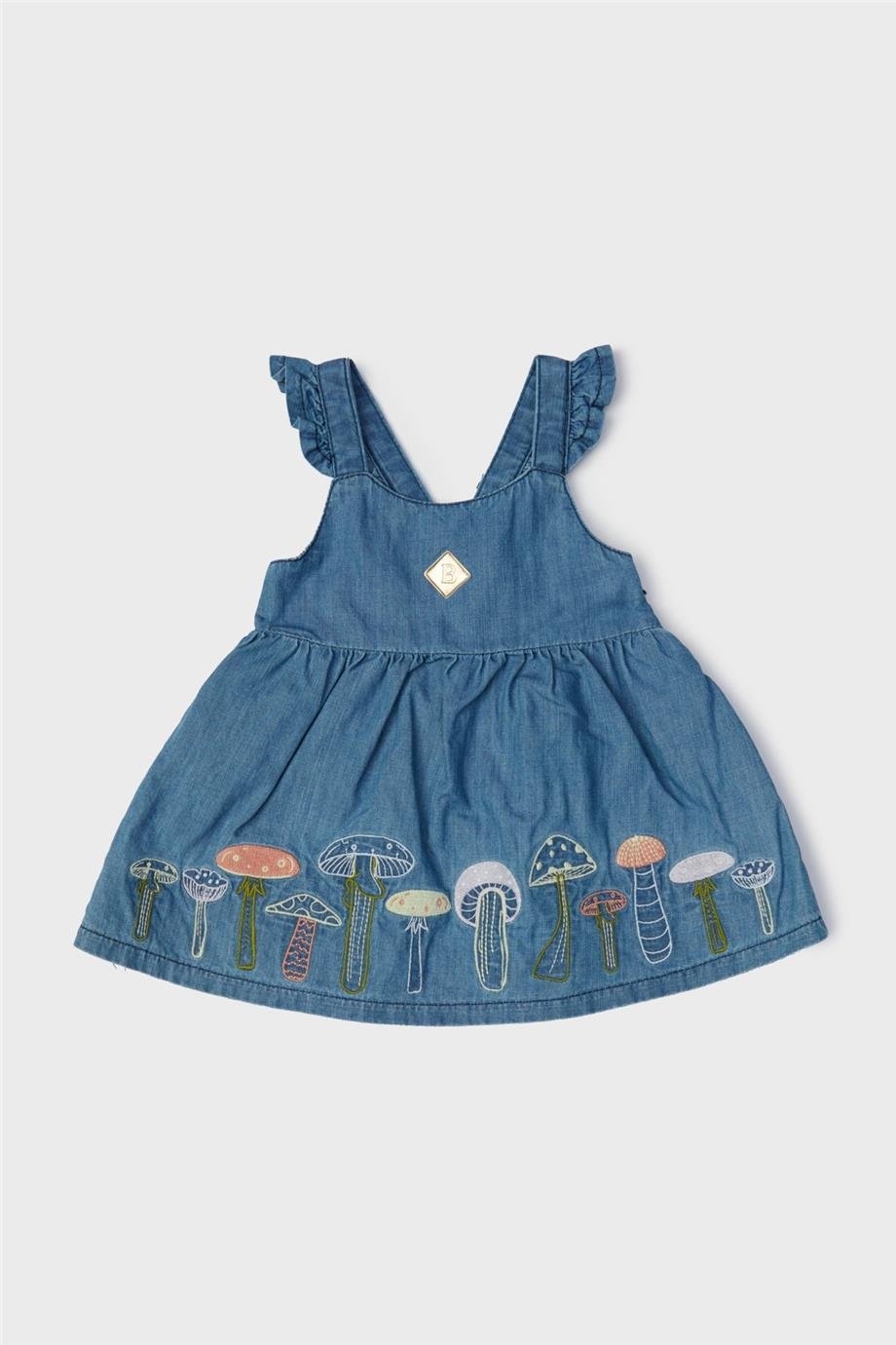 Layette Kız Bebek Denim Elbise
