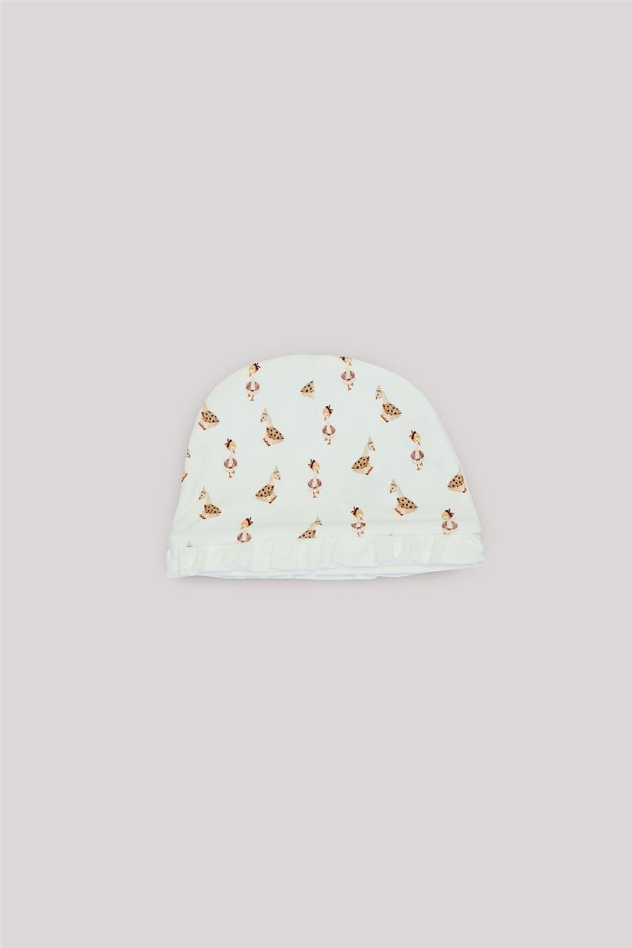 Layette Kız Bebek Desenli Bere