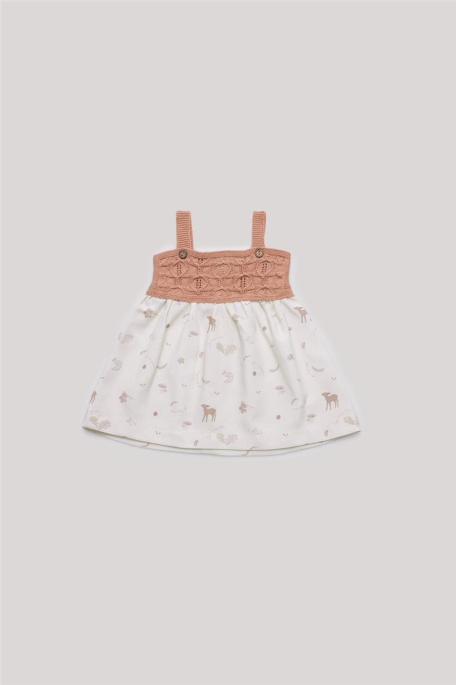 Layette Kız Bebek Desenli Elbise