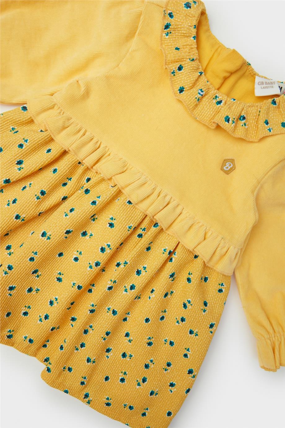 Layette Kız Bebek Desenli Elbise