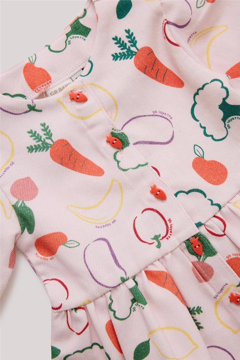 Layette Kız Bebek Desenli Elbise