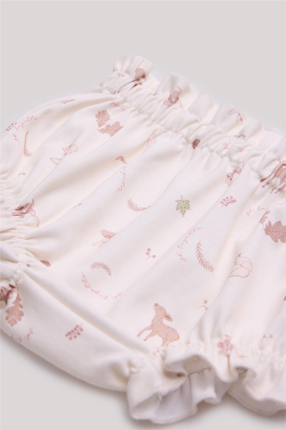 Layette Kız Bebek Desenli Şort