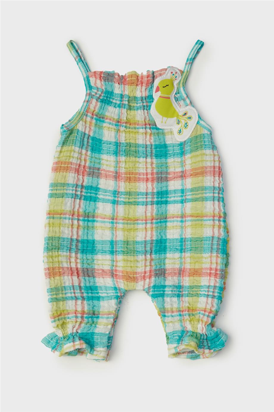 Layette Kız Bebek Ekose Tulum