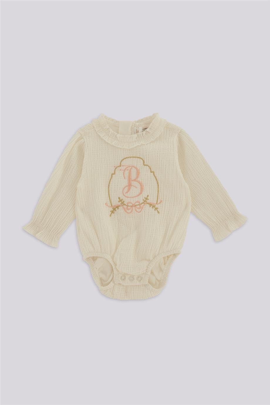 Layette Baby Girl Ecru BlouseLayette Baby Girl Ecru Blouse