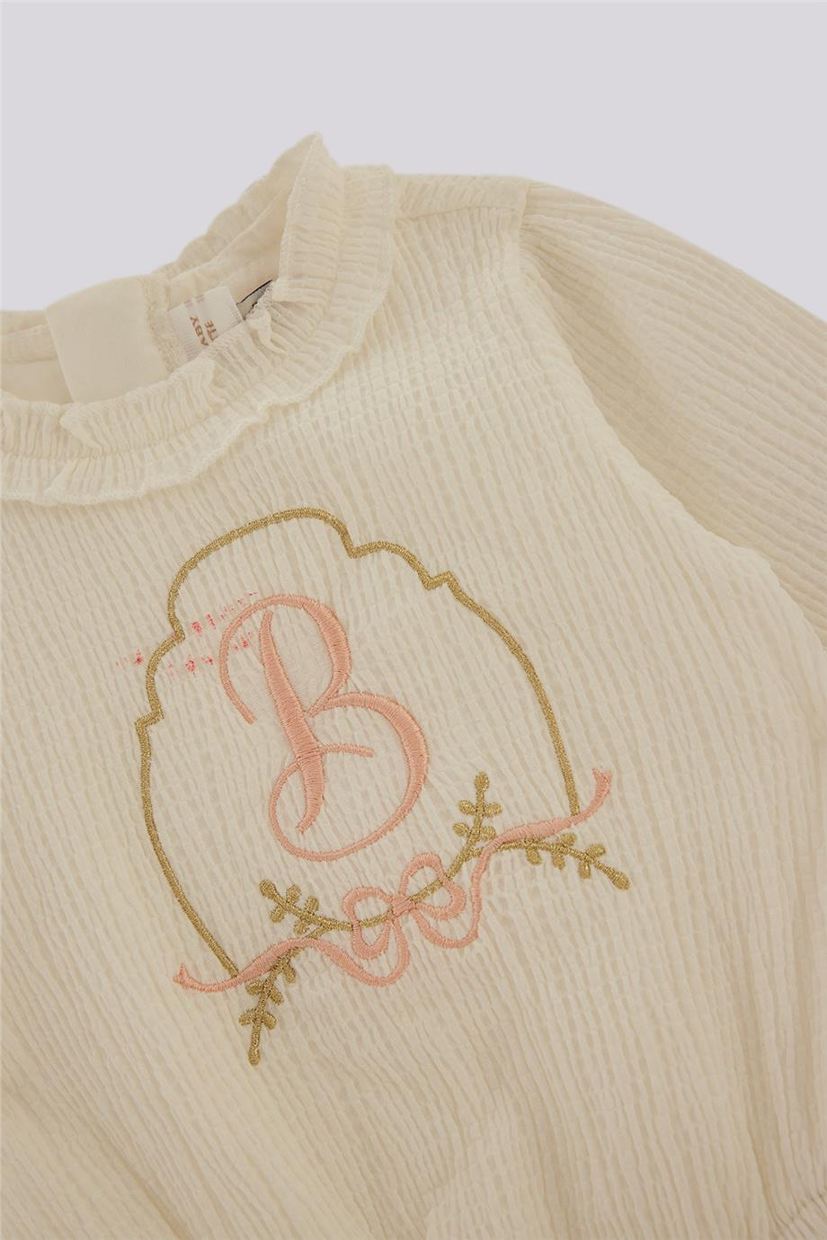 Layette Baby Girl Ecru BlouseLayette Baby Girl Ecru Blouse