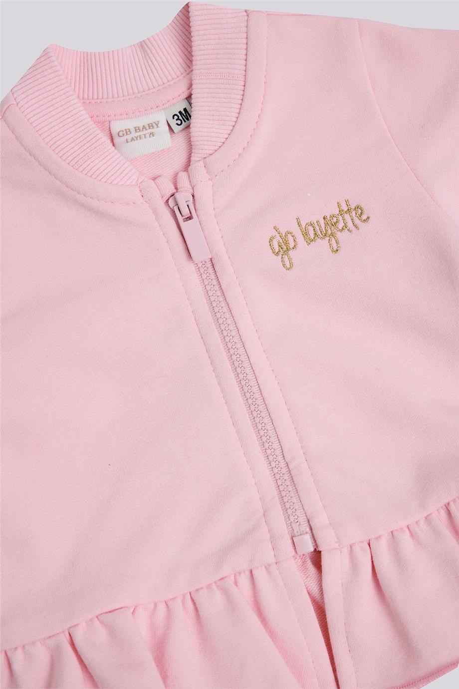 Layette Kız Bebek Pembe Eşofman ÜstüLayette Kız Bebek Pembe Eşofman Üstü