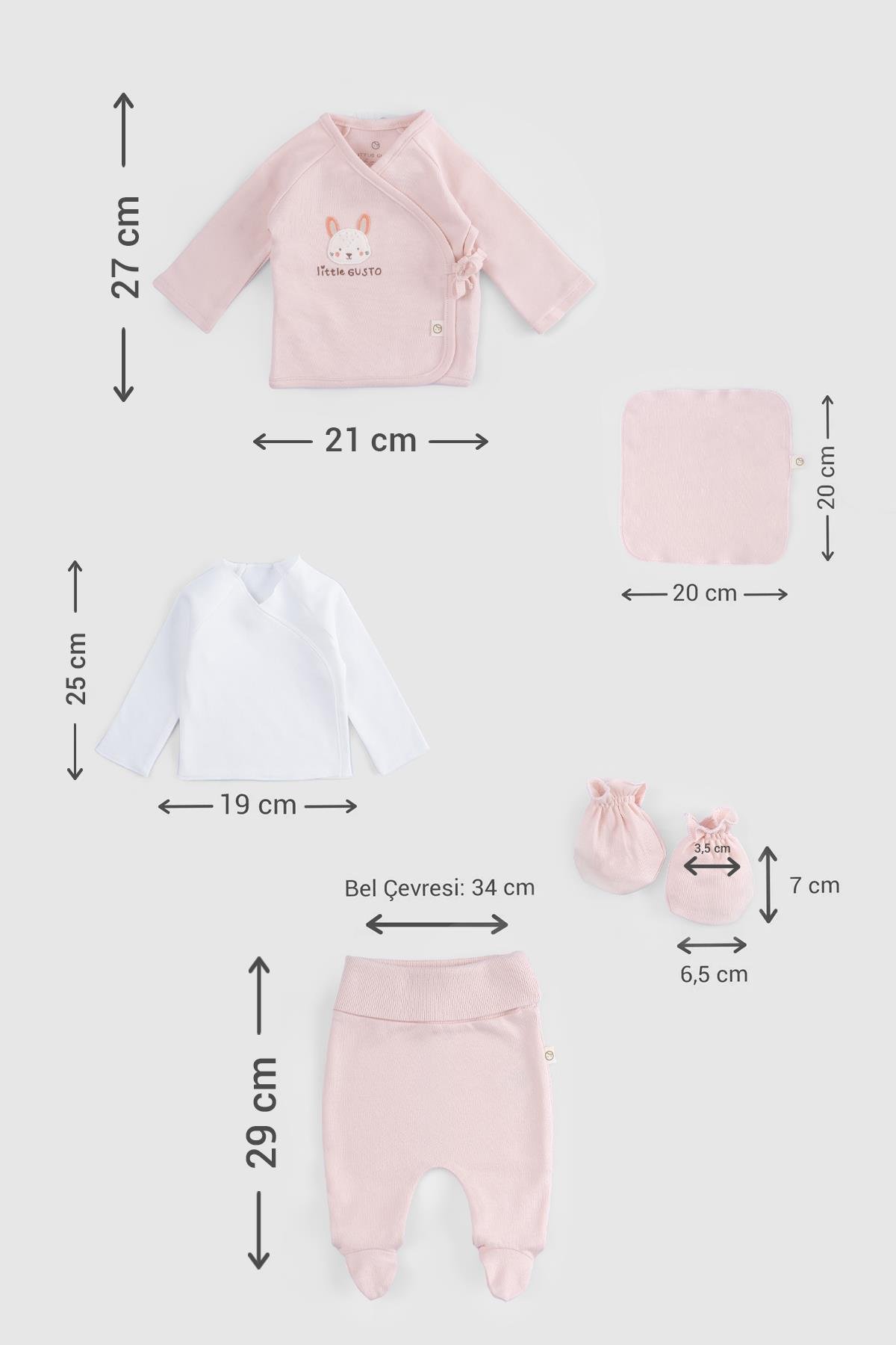 Little Gusto Organik Pamuk 10'lu Ekru Hastane Çıkış SetiLittle Gusto Organik Pamuk 10'lu Ekru Hastane Çıkış Seti