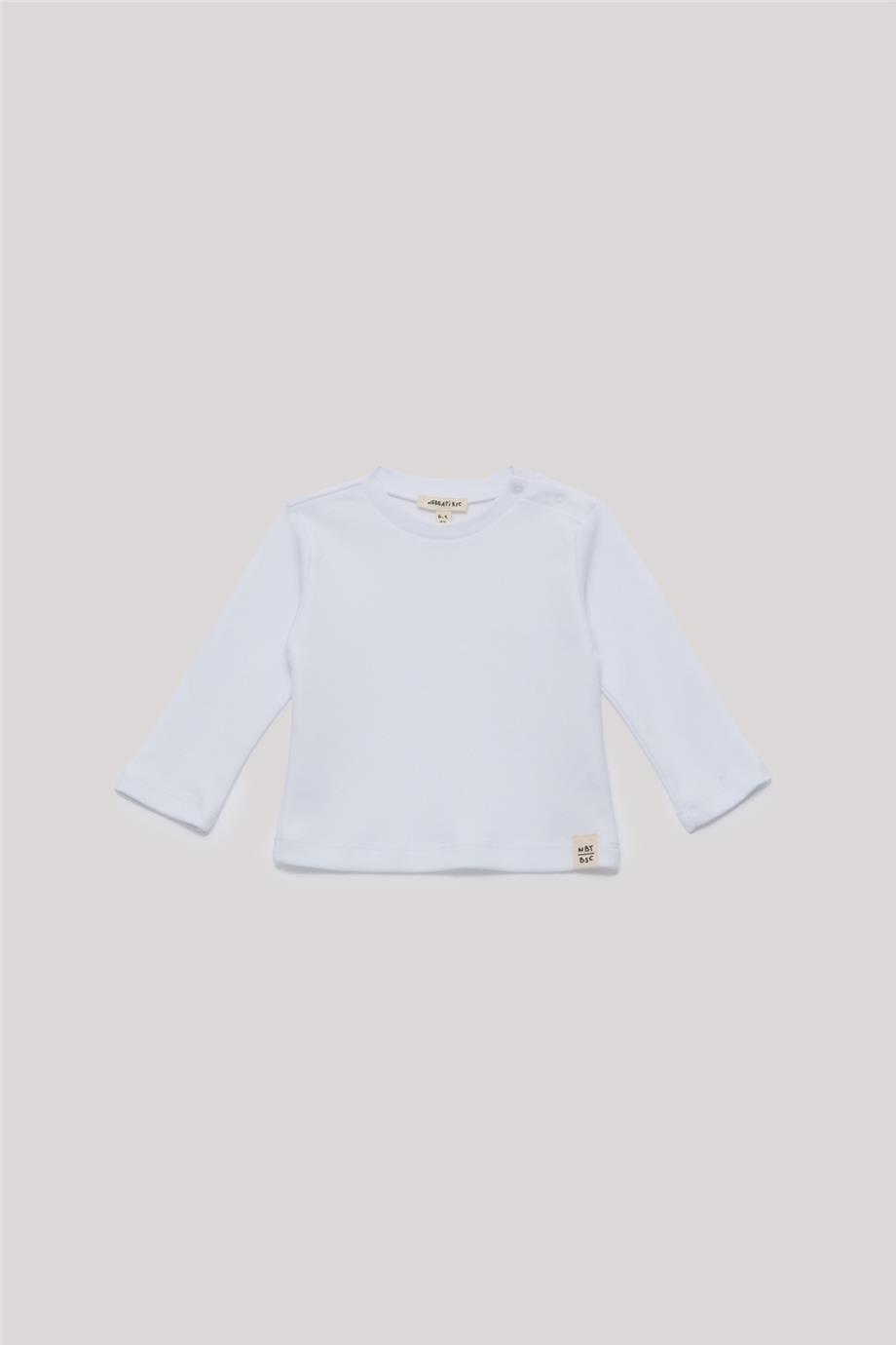 Nebbati Basic Erkek Bebek Beyaz T-Shirt