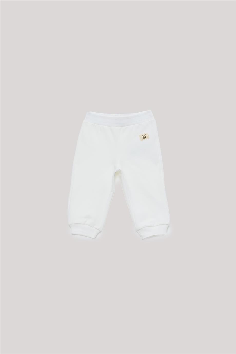 Nebbati Basic Erkek Bebek Ekru Eşofman Altı