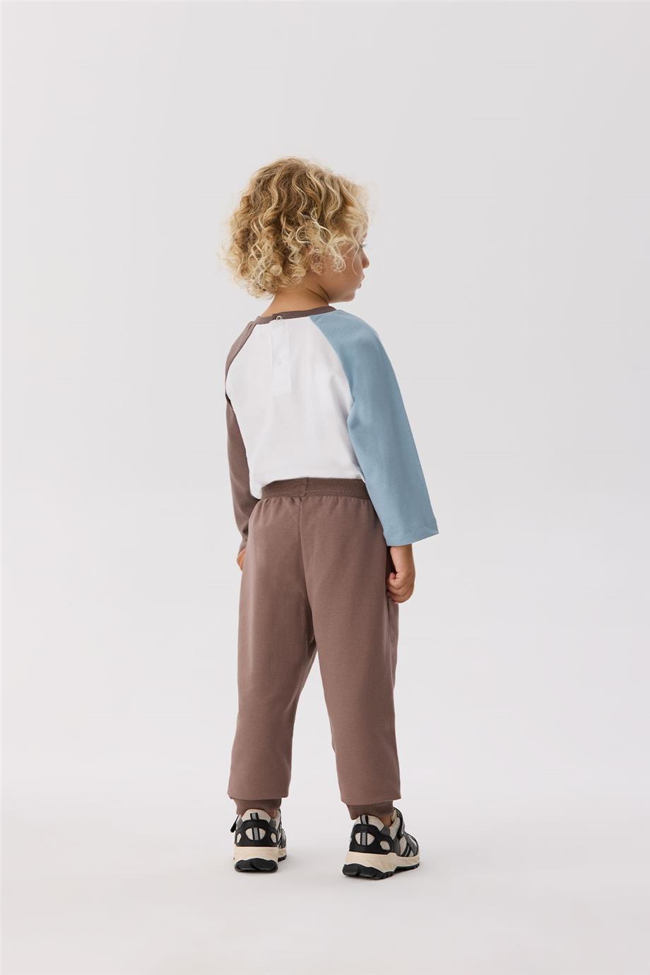 Nebbati Basic Erkek Bebek Kahverengi Eşofman Altı