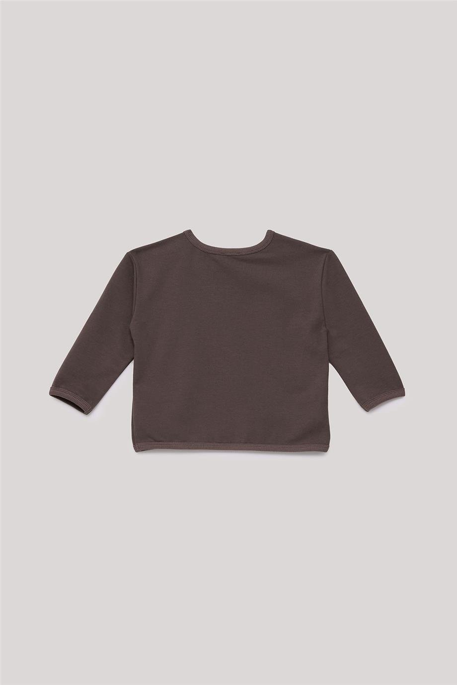 Nebbati Basic Erkek Bebek Kahverengi Sweatshirt
