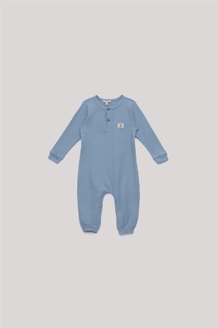 Nebbati Basic Erkek Bebek Mavi Tulum