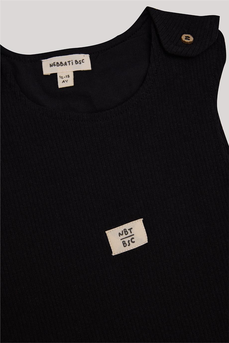 Nebbati Basic Baby Boy Black Overall