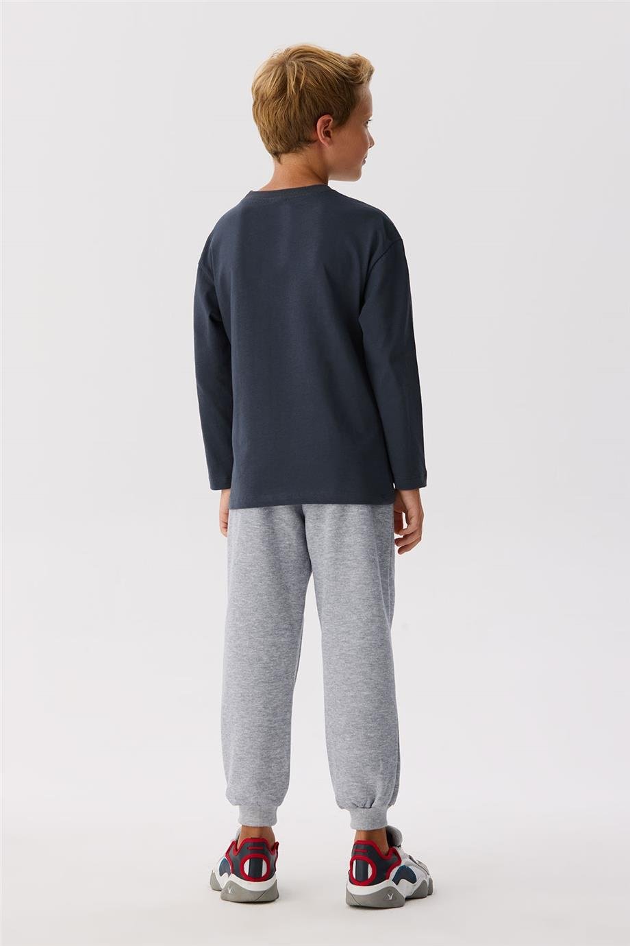 Nebbati Basic Erkek Çocuk Antrasit T-Shirt