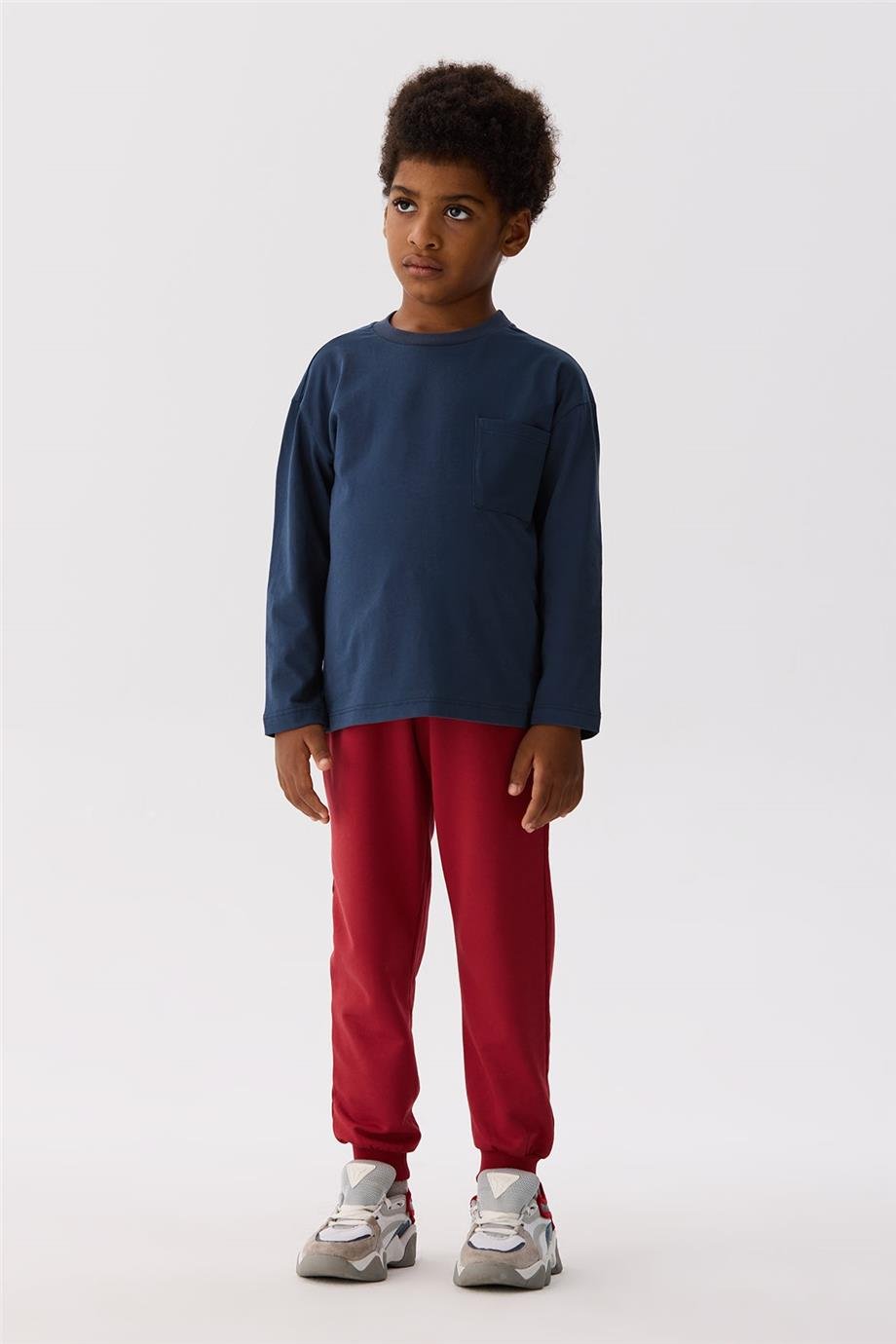 Nebbati Basic Erkek Çocuk Lacivert T-Shirt