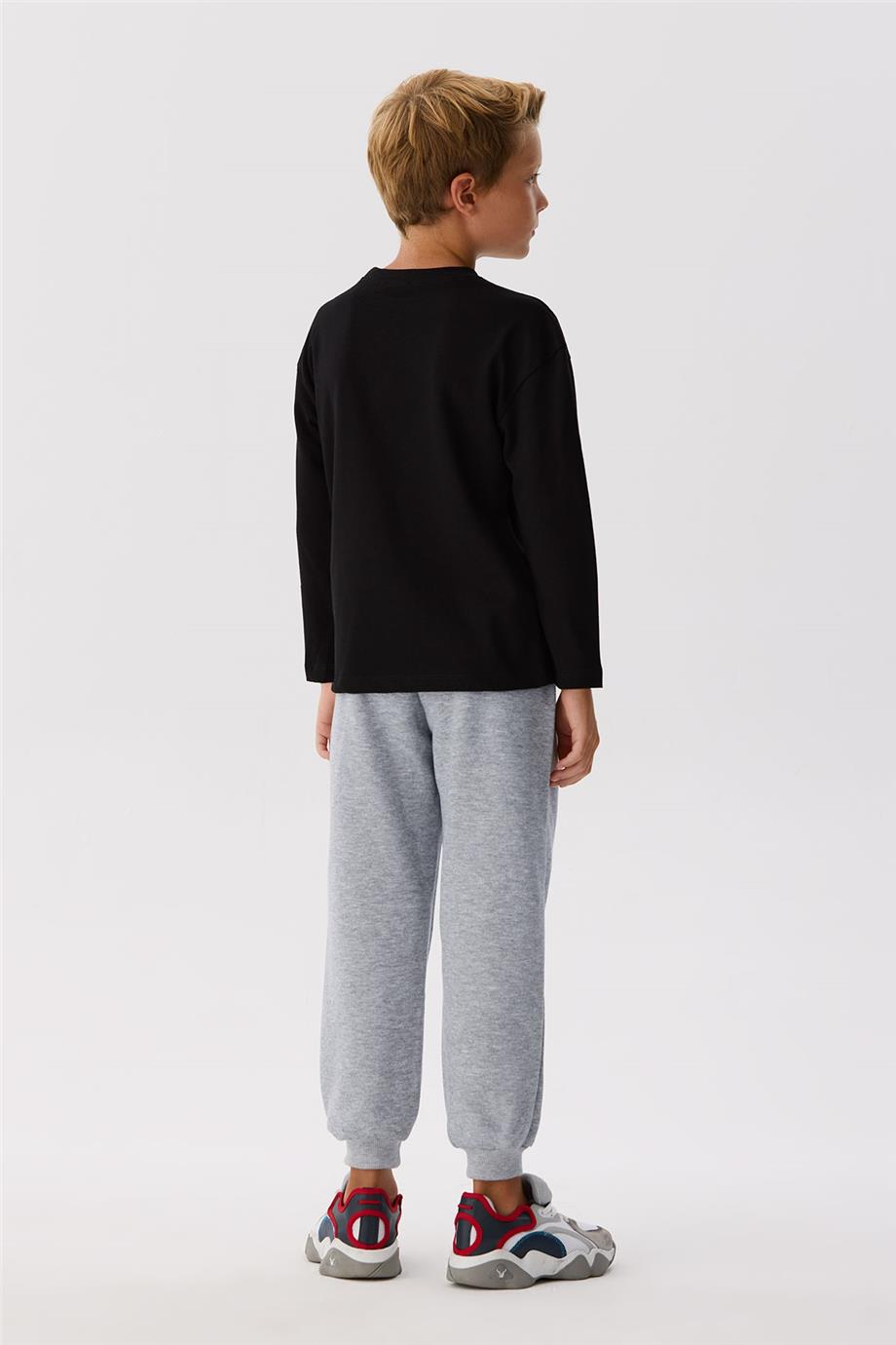 Nebbati Basic Erkek Çocuk Siyah T-Shirt