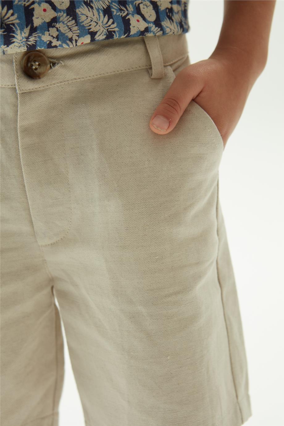 Nebbati Erkek Çocuk Bej Şort