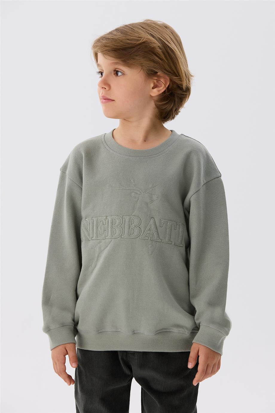 Nebbati Erkek Çocuk Bej Sweatshirt