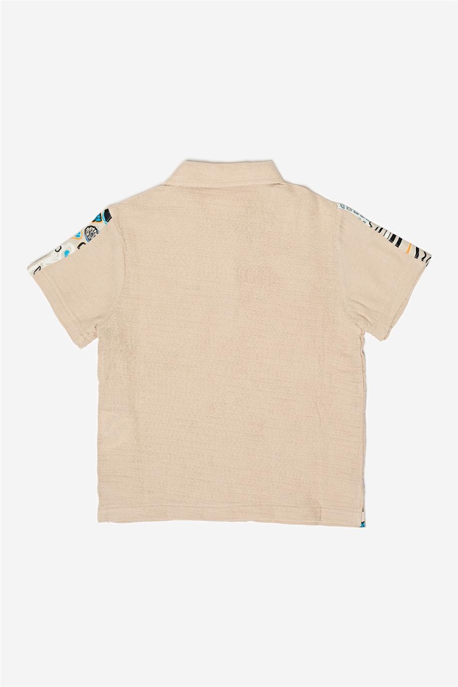 Nebbati Erkek Çocuk Bej T-Shirt