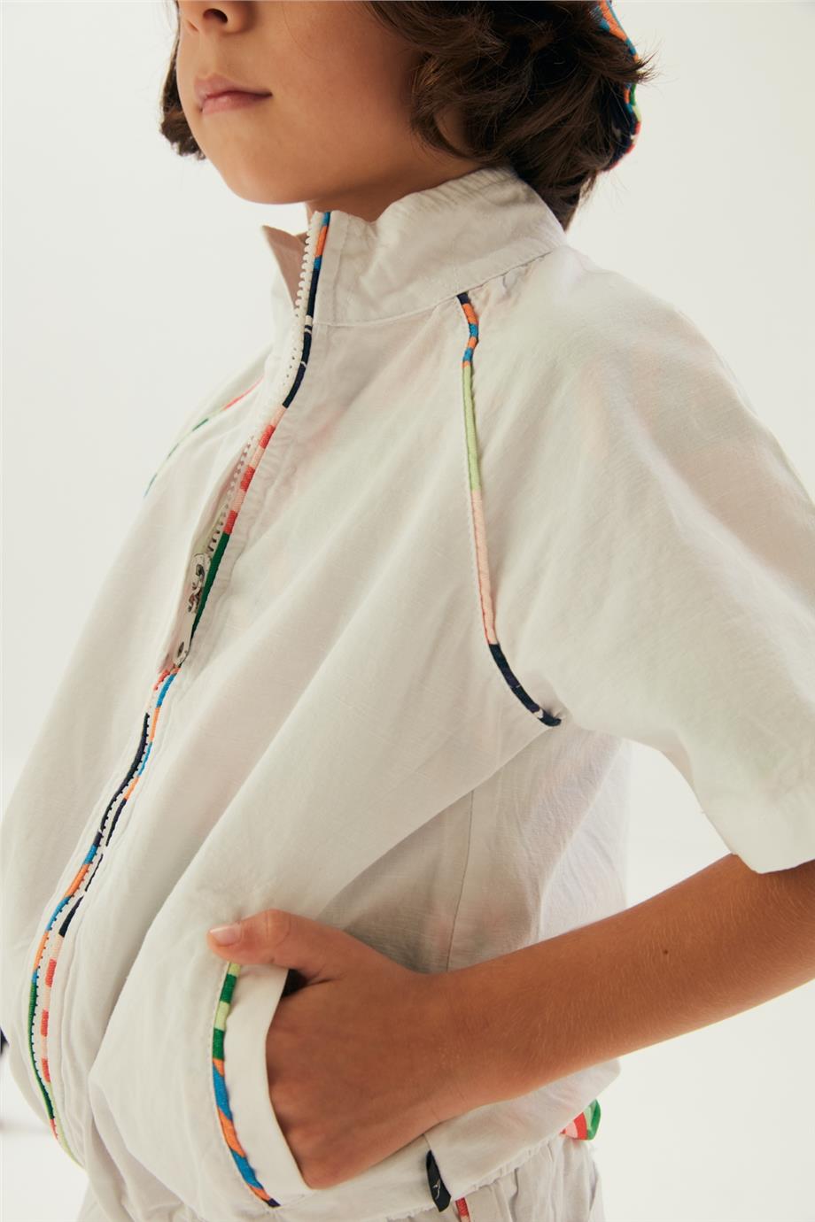 Nebbati Erkek Çocuk Beyaz Ceket