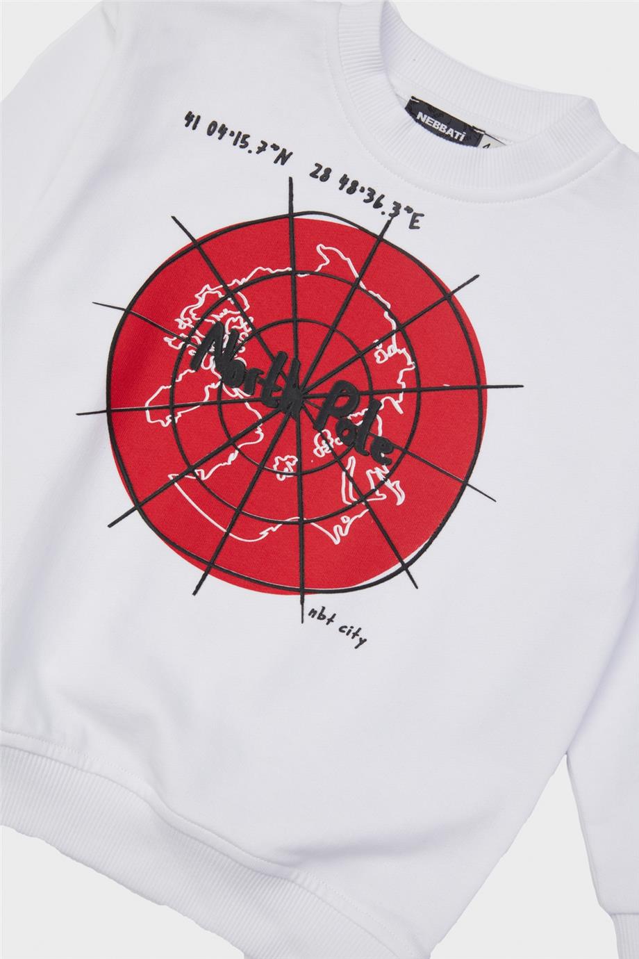 Nebbati Erkek Çocuk Beyaz Sweatshirt